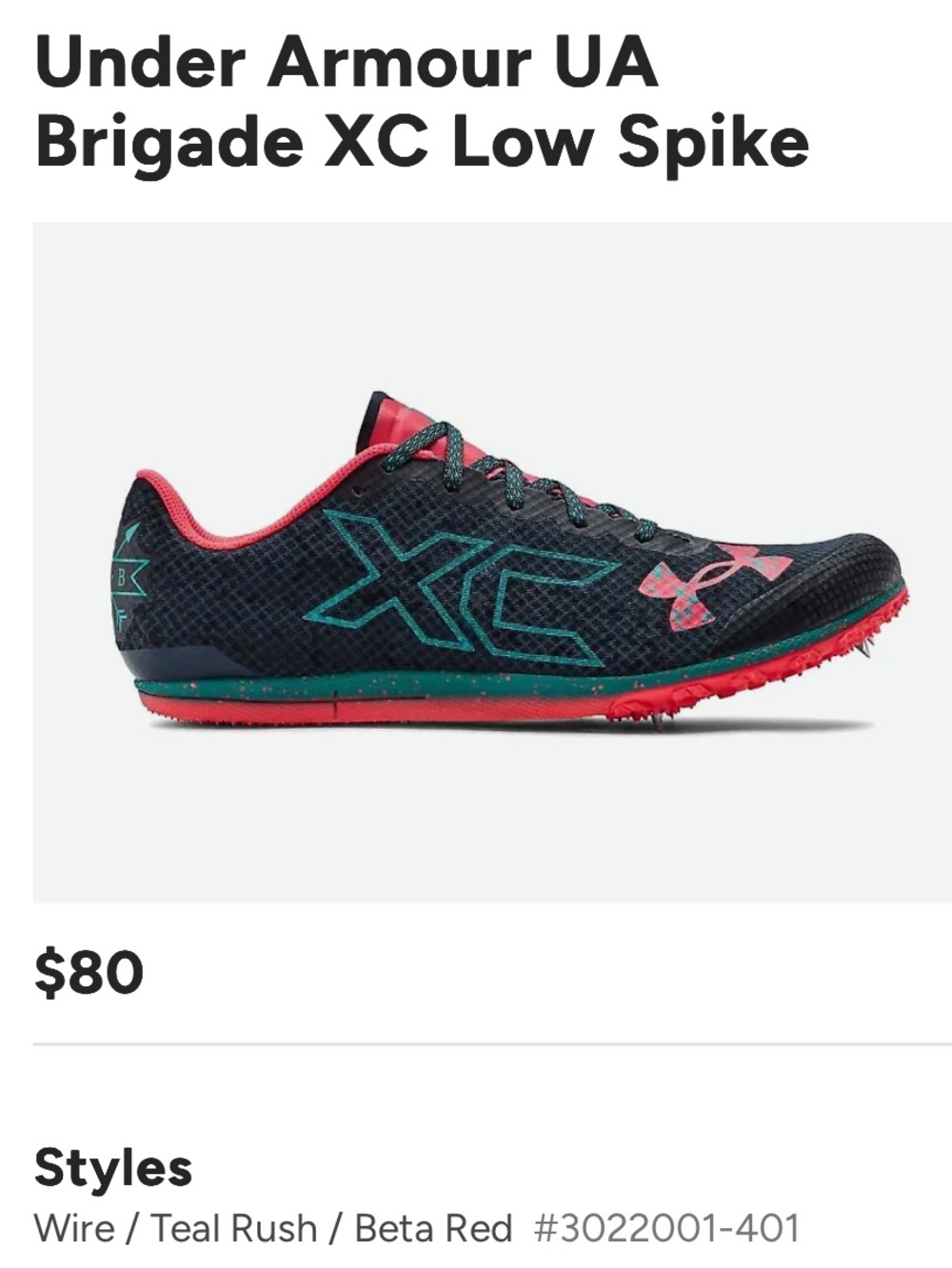 Under Armour UA Brigade XC Low Spike Shoes